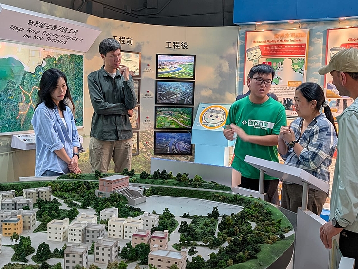 Ausstellung über Flussregulierungsprojekte in den New Territories.